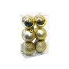 Pack 6 bolas de navidad 8cm Dorado