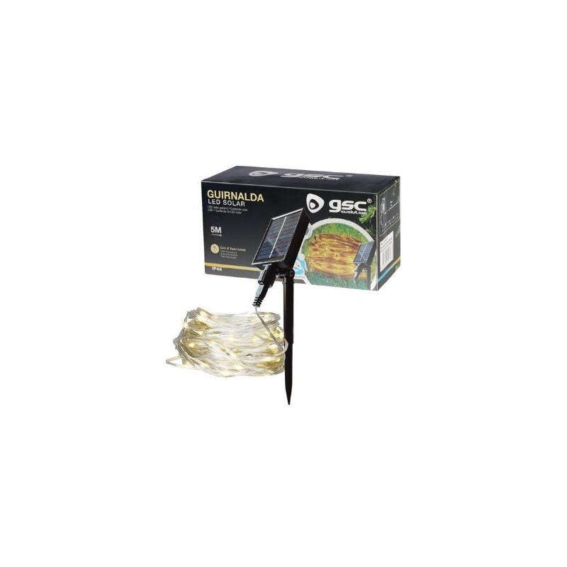 Guirnalda LED solar 5M 8 funciones Luz cálida
