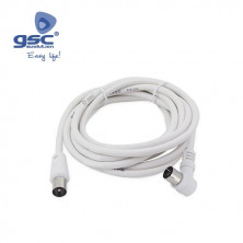 Conexion Coaxial Antena TV 2,5 m Blanco Acodado GSC C1/100