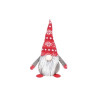 Gnomo de navidad LED sentado Hagin 26cm 2xCR2032 Rojo y gris