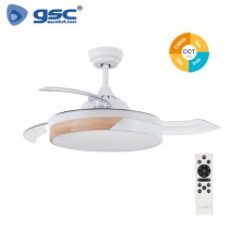 Ventilador de techo CCT Tono luz ajustable y mando 19W Diámetro 107cm 3 aspas Blanco Likasi GSC