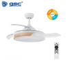 Ventilador de techo CCT Tono luz ajustable y mando 19W Diámetro 107cm 3 aspas Blanco Likasi GSC