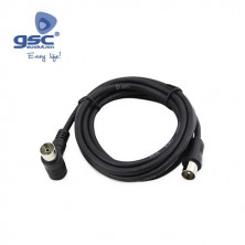 Conexion Coaxial Antena TV 2,5 m Negro Acodado GSC C1/100