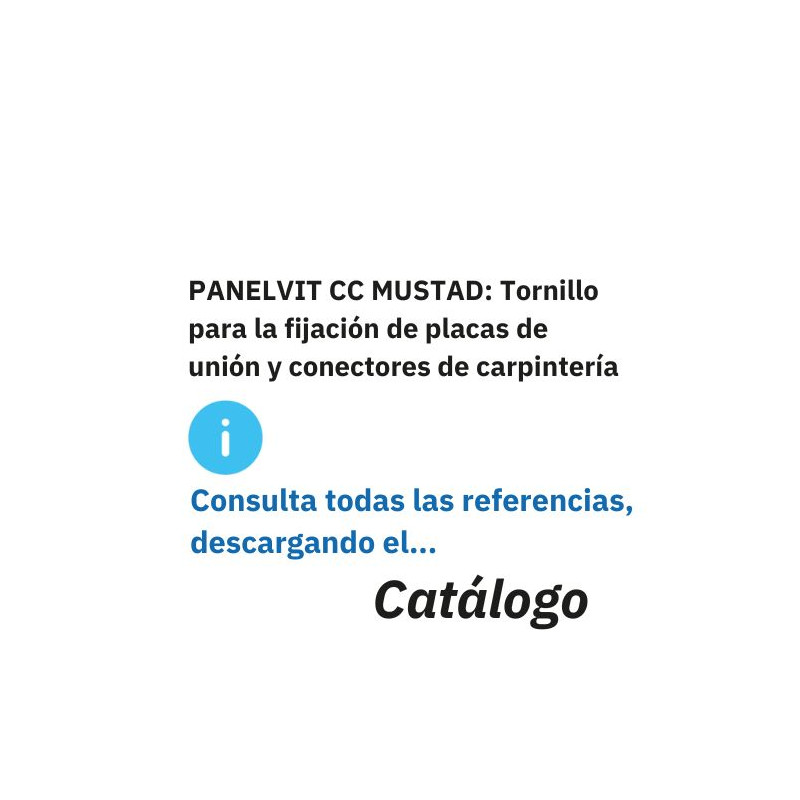 Tornillos para la fijación de placas de unión y conectores de carpintería