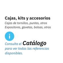 Tornillos en maletines surtidos y otros accesorios.