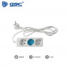 Base 3 Tomas TT 3x1,5mm 1,5 metros de cable Blanca (A) GSC /20