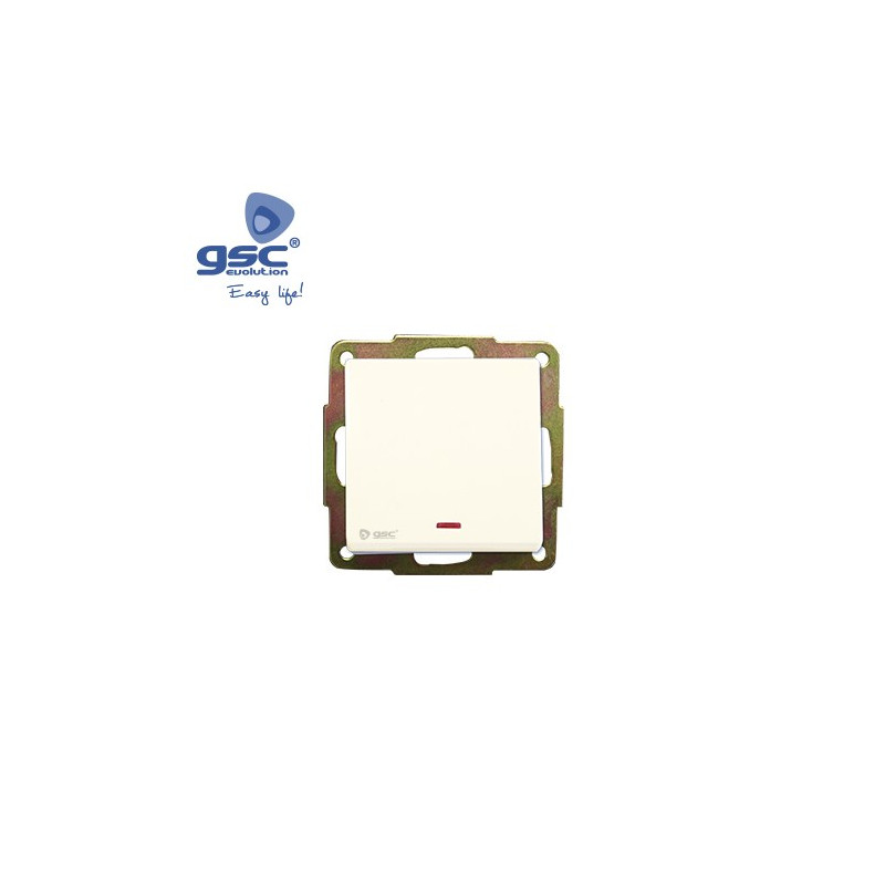 Mecanismo empotrar Serie GAMMA Conmutador de cruzamiento luminoso Blanco GSC C10/100