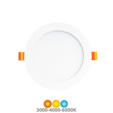 Downlight LED Redondo 18w CCT Ajustable tono luz 1800Lm 220x7mm Blanco GORT SILVER