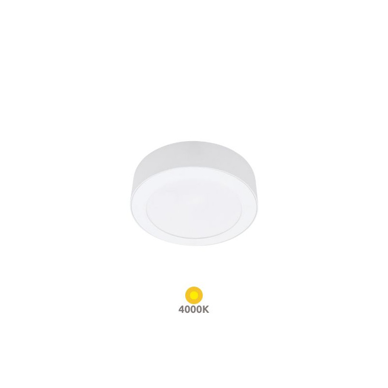 Downlight LED Redondo SUPERFICIE 6w 4000K Color del marco Blanco 123x32,5mm Bogur GSC