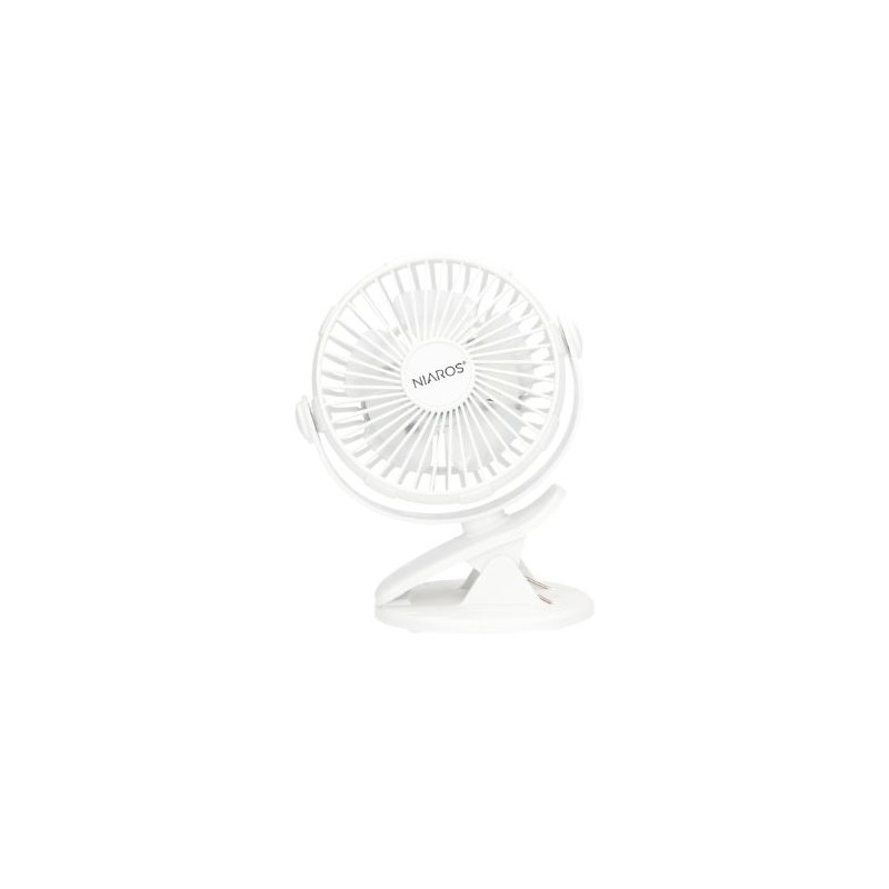 Mini ventilador de sobremesa 3W USB tipo clip Blanco Fune NIAROS