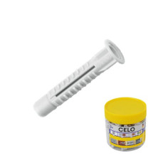 Taco de polietileno multiuso con valona 12mm MZK12 Bote de 25 unidades CELO