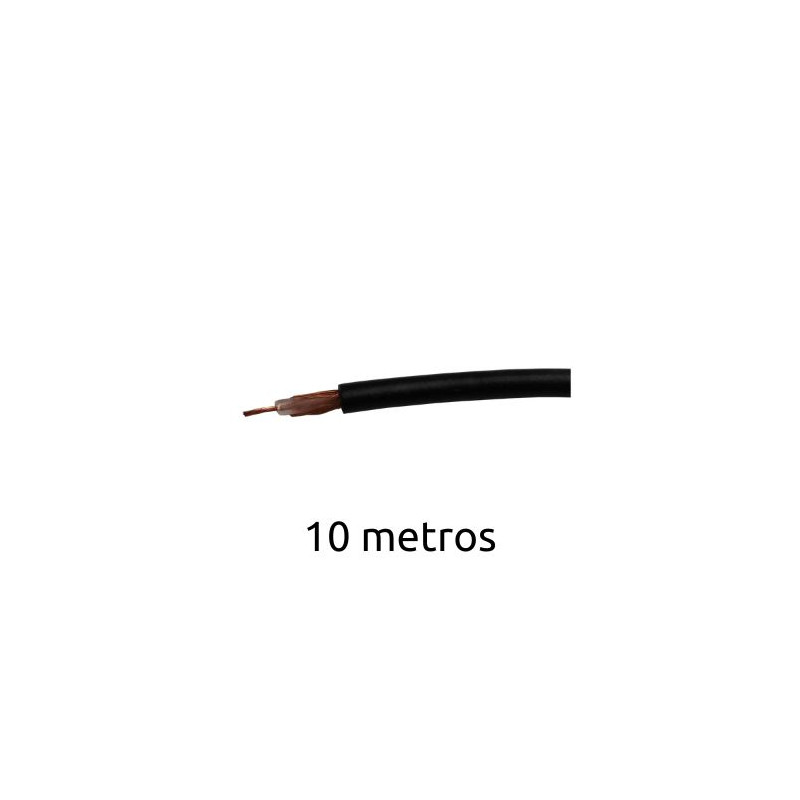 Cable coaxial RG-174 de cobre 50 Ohmios Rollo 10 metros AVALVA
