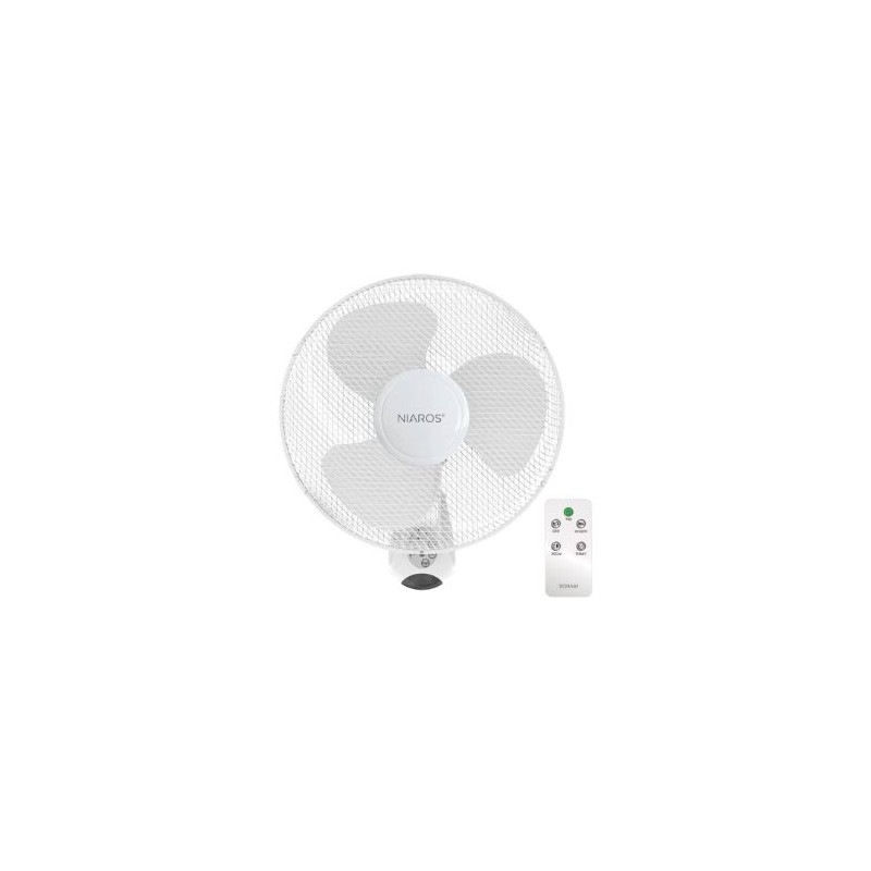 Ventilador de pared con mando 45W Diámetro 43cm Blanco Sautar NIAROS ÚLTIMAS UNIDADES