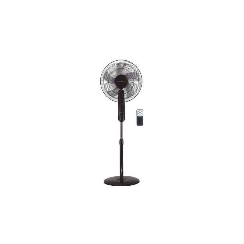 Ventilador de pie con mando y temporizador 50W Diámetro 43cm Negro Lungra NIAROS