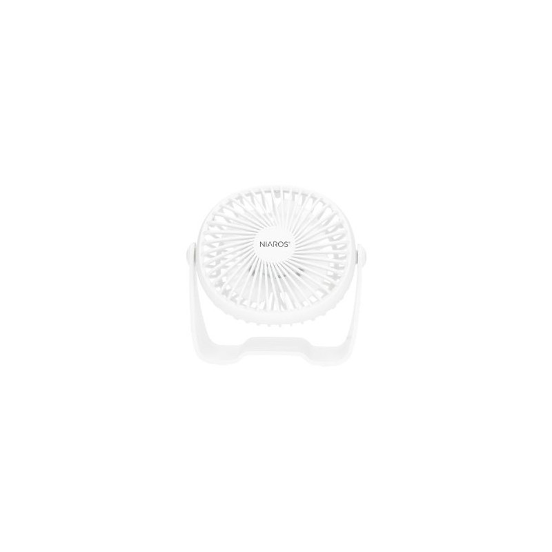Mini Ventilador de sobremesa 3W USB Diámetro 15cm Blanco Alua NIAROS