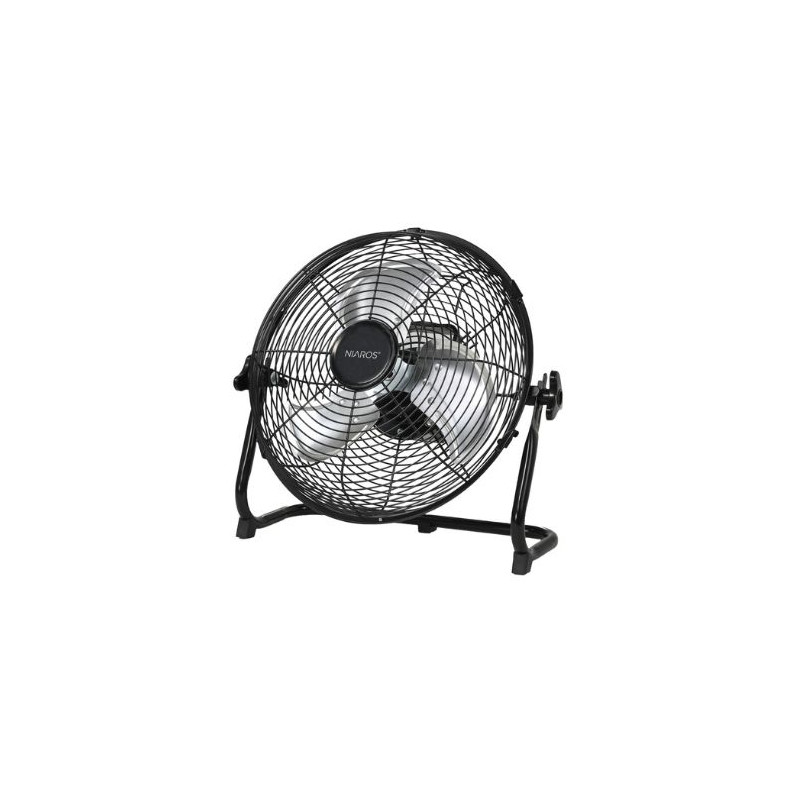 Ventilador portátil metálico de suelo 15W Diámetro 40cm 15W motor DC Negro Nuoro NIAROS