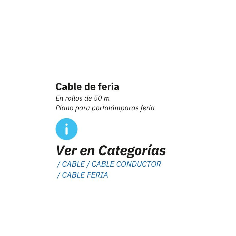 Cable plano de feria, para instalaciones exteriores