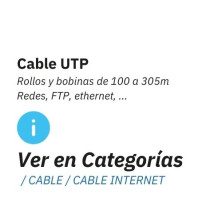 Cable UTP, para redes informáticas en bobina de 100 a 305m