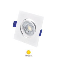 Aro cuadrado basculante Blanco LED 7w 4000K 600Lm 85x85mm empotramiento 70mm diámetro Cumbo GSC