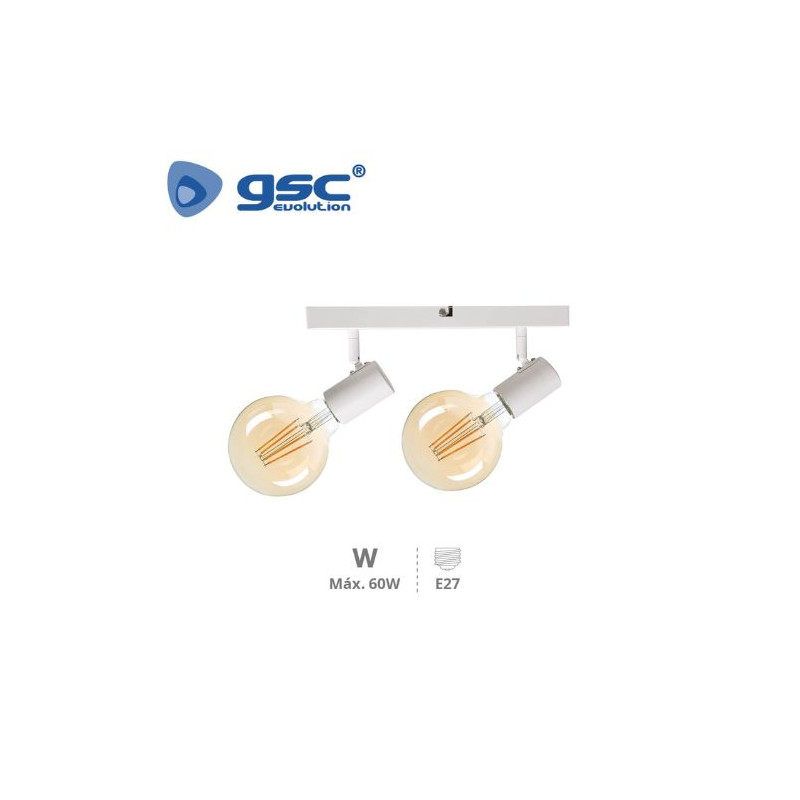 Foco de techo doble lineal E27 Blanco Salmela GSC ÚLTIMAS UNIDADES