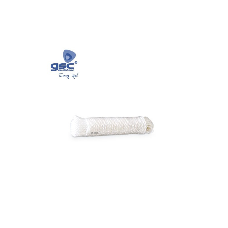 Cuerda de tender cableada 15m grosor Diámetro 5mm Blanca GSC C1/50