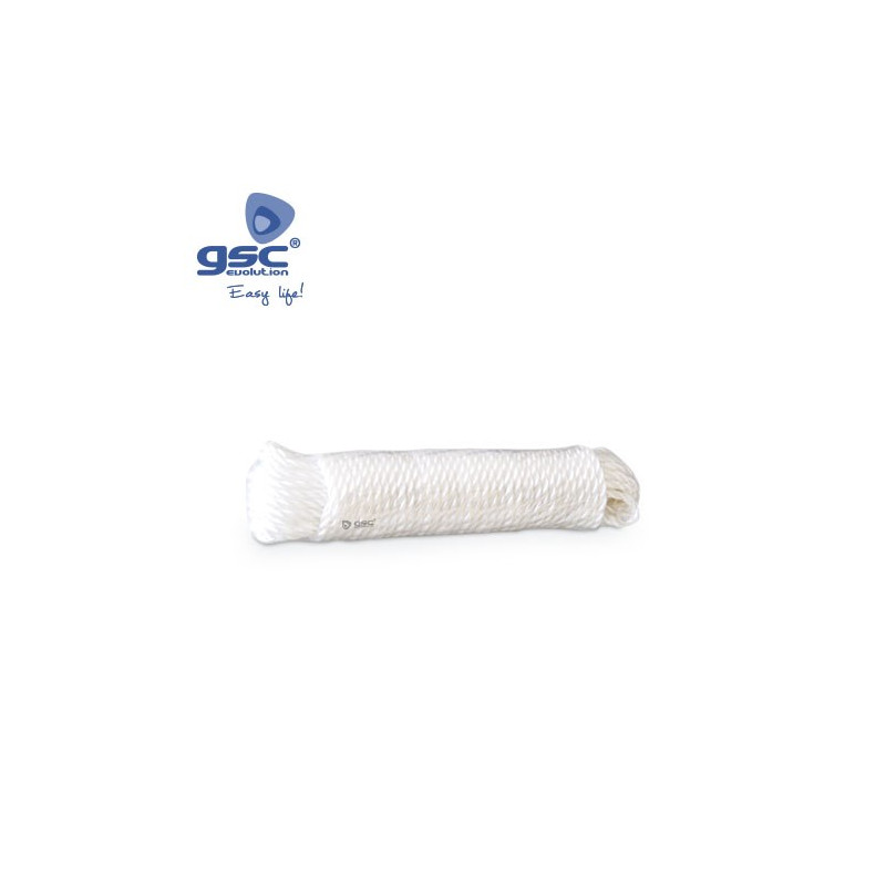 Cuerda de tender cableada 25m grosor Diámetro 5mm Blanca GSC C1/40