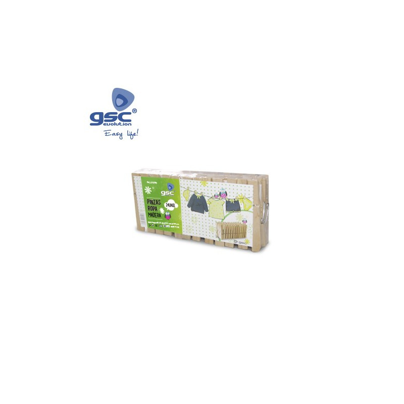 Pinzas de madera para ropa Pack 24 unidades GSC C1/60