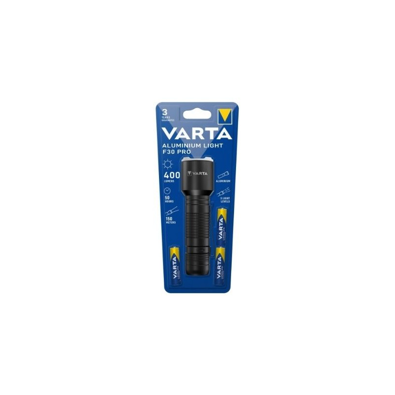 Linterna LED Aluminium Premium Light F30 Pro 400Lm (Funciona con 3 pilas AAA incluidas) VARTA