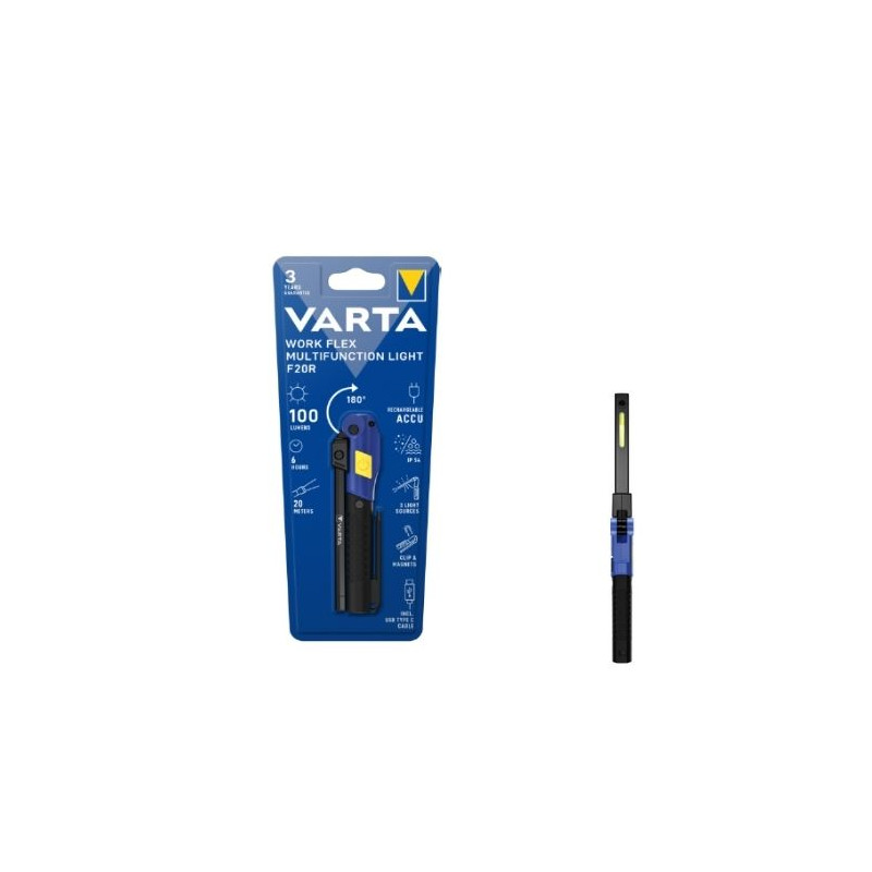 Linterna de trabajo LED Work Flex F20R LED RECARGABLE 100Lm Bateria Li-Ion IP54