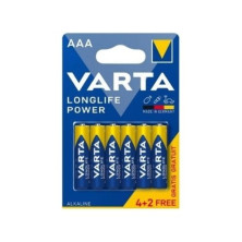 Pila Alcalina AAA LR03 1,5v Longlife Power Blíster 4+2 pilas VARTA