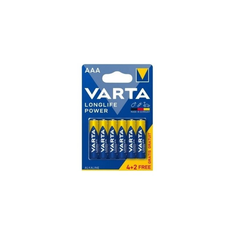 Pila Alcalina AAA LR03 1,5v Longlife Power Blíster 4+2 pilas VARTA