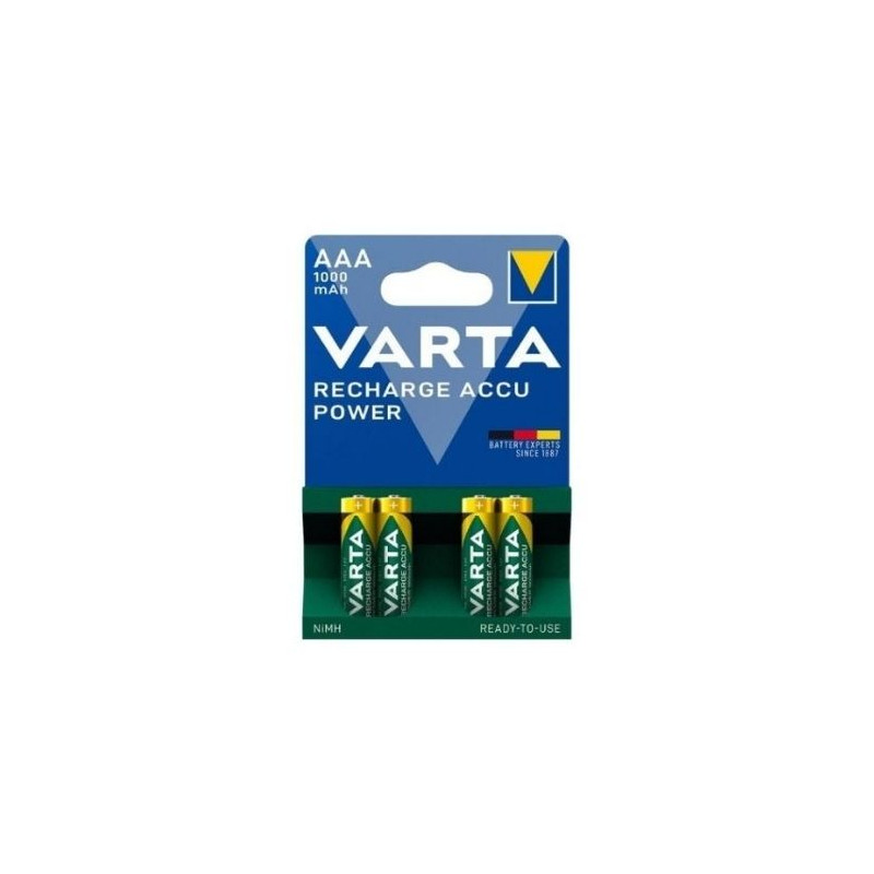 Pila Recargable AAA 1,2v 1000 mAh Blister 4 pilas VARTA