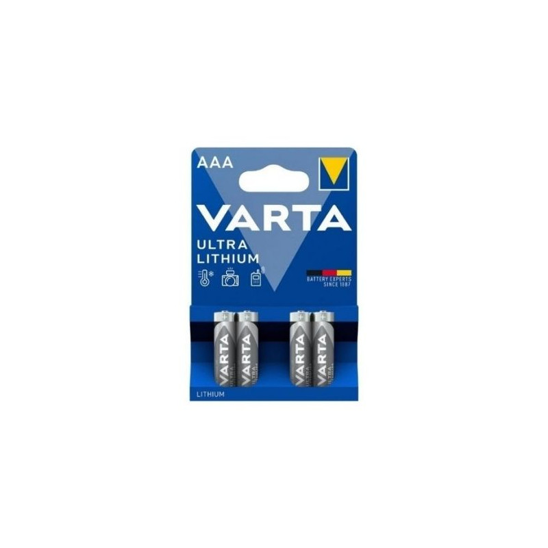 Pila Litio AAA 1,5v Profesional Blister 4 pilas VARTA
