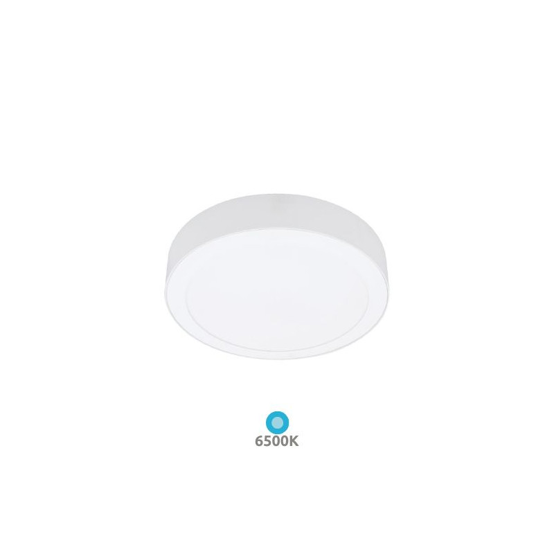 Downlight LED Redondo SUPERFICIE 12W 6500K 1080Lm Marco Blanco 168x32,5mm Bogur GSC