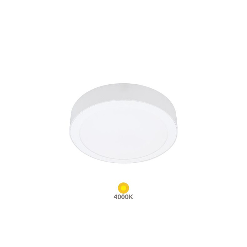 Downlight LED Redondo SUPERFICIE 18W 4000K 1620Lm Marco Blanco 223x32,5mm Bogur GSC