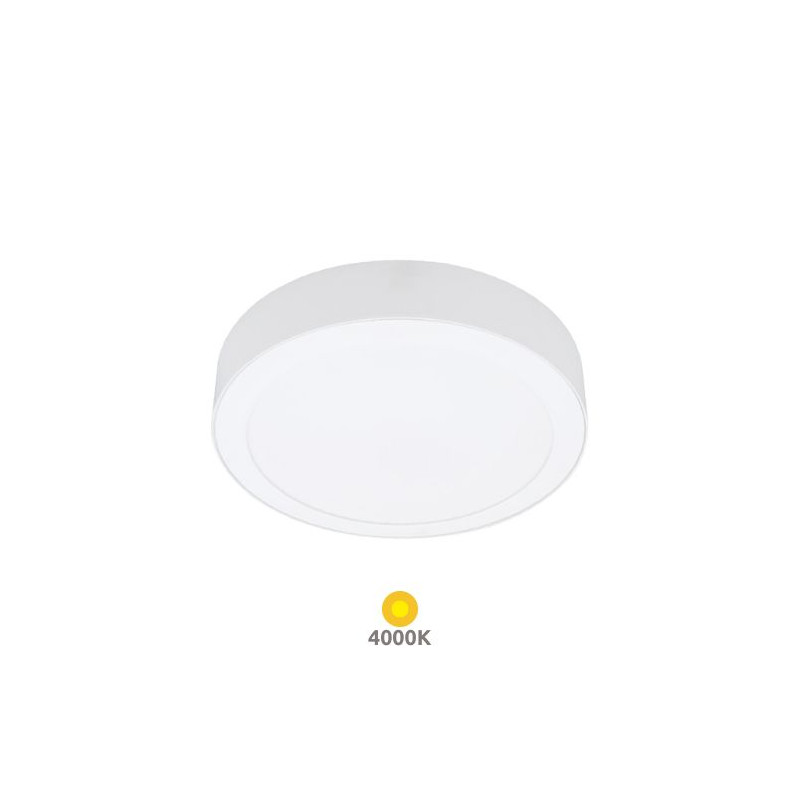 Downlight LED Redondo SUPERFICIE 24W 4000K 2160Lm Marco Blanco 223x32,5mm Bogur GSC