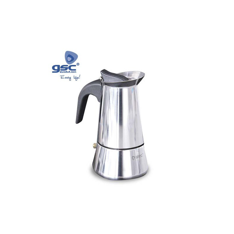 Cafetera acero inoxidable 6 tazas. Apta para todos los fuegos Sembe GSC C1/24