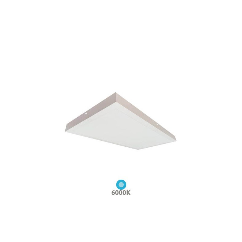 Panel LED Rectangular 24w 6000K 2400Lm SUPERFICIE Marco Blanco 60x30cm Kisongo GSC C1/6