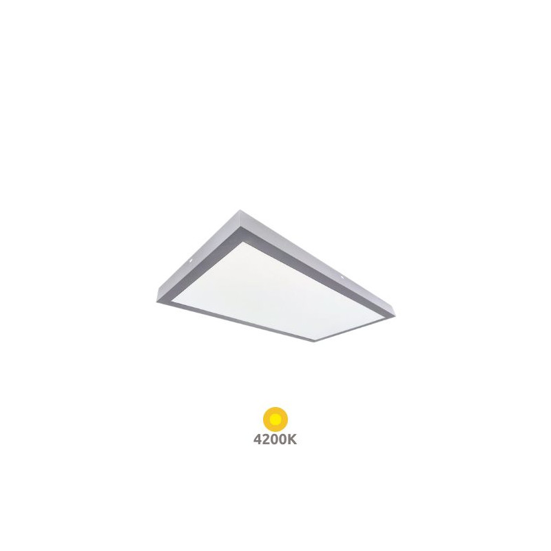 Panel LED Rectangular 24w 4200K 2400Lm SUPERFICIE Marco Níquel 60x30cm Kisongo GSC C1/6