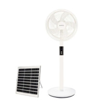 Kit ventilador de pie y panel solar con mando Diámetro 39cm 15W motor DC Blanco Sanluri NIAROS
