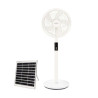 Kit ventilador de pie y panel solar con mando Diámetro 39cm 15W motor DC Blanco Sanluri NIAROS
