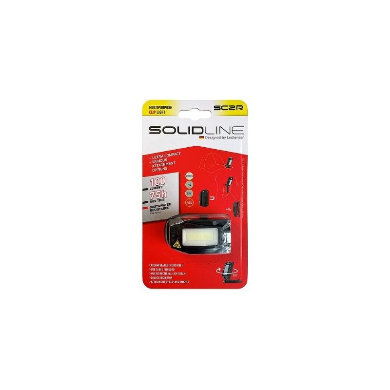 Linterna SC2R 100Lm Multifuncion RECARGABLE con clip SolidLine LEDLENSER