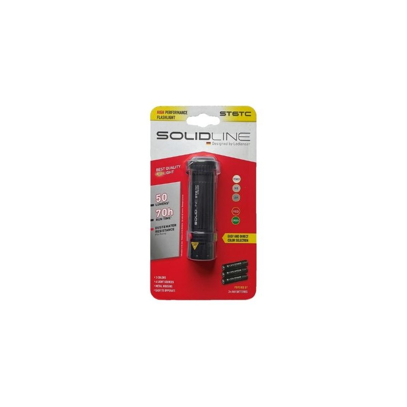Linterna ST6TC LED Rojo, Verde y Blanco SolidLine LEDLENSER