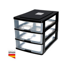 Cajonera de almacenamiento con 3 cajones 270x180x200mm (Largo x ancho x alto) Negro DOVELIS