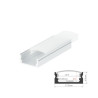 Perfil de aluminio 2m traslúcido Superficie para tiras LED hasta 12mm Blanco GSC