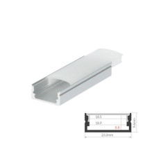 Perfil de aluminio 2m traslúcido Superficie para tiras LED hasta 20mm GSC